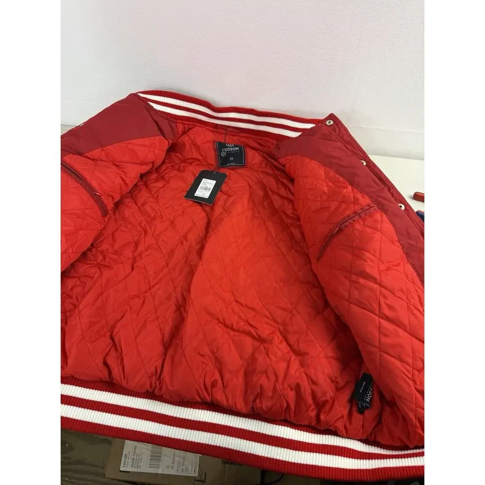Hudson Outerwear Bomber Jacket Red Ballers With Random Patches NWT 2XL Msrp $180